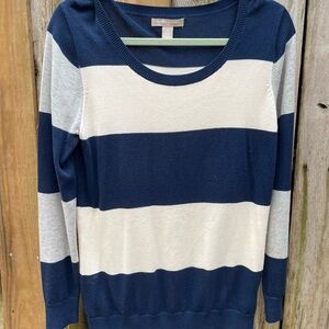 Banana Republic factory women’s Sweater in Navy and Cream Stripes size medium
